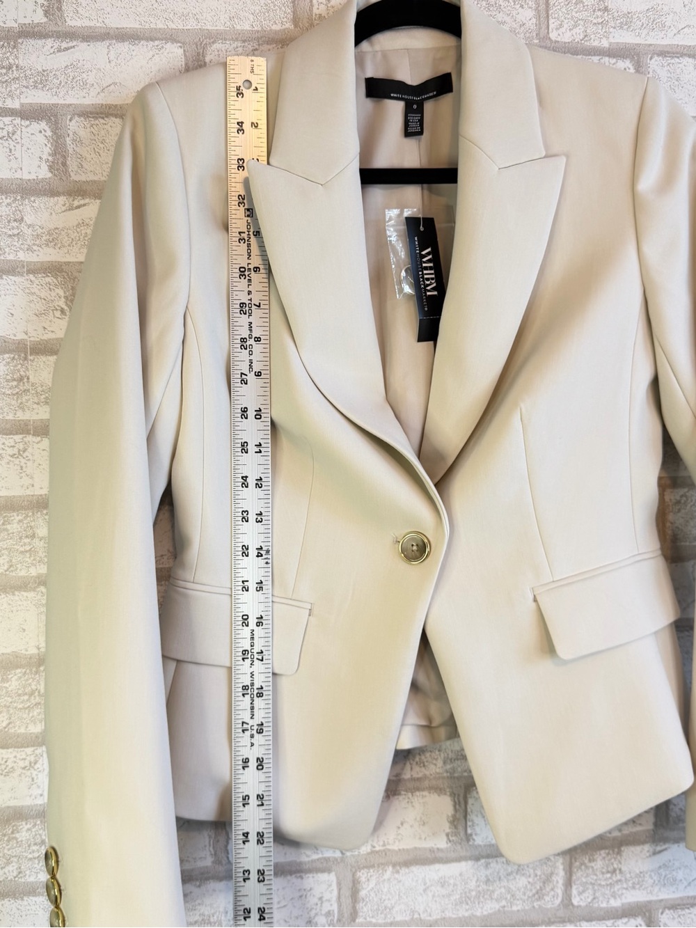 WHBM One Button Blazer Ivory Pumice Jacket NWT Women’s Size 0 Career Chic Coat - Picture 12 of 15